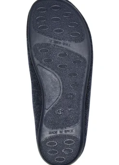 Pantoffel aus dezent gemustertem Textilmaterial