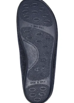 Pantoffel aus dezent gemustertem Textilmaterial