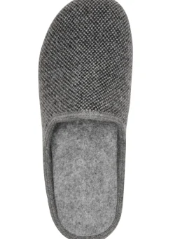 Pantoffel aus dezent gemustertem Textilmaterial