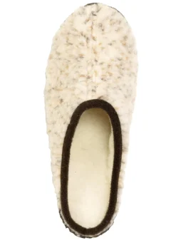 Pantoffel aus gesprenkeltem Wollplüsch