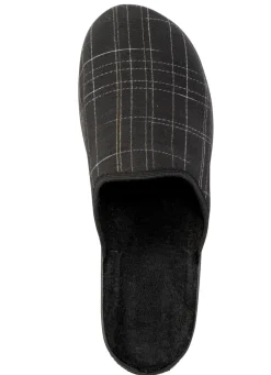 Pantoffel aus kariertem Textil