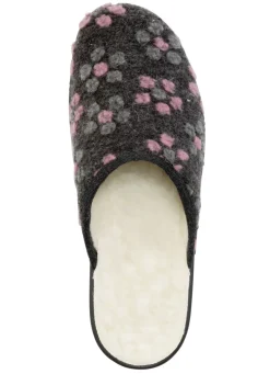 Pantoffel mit Blüten-Dessin