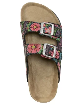 Pantolette in verspielt bedrucktem Dessin