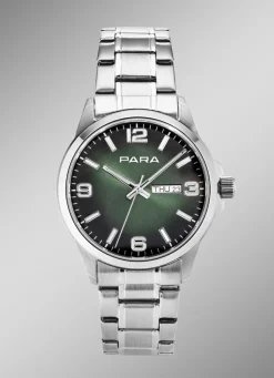 Para-Quartz-Herrenuhr mit Stahlbandgehäuse
