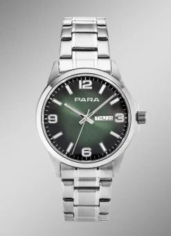 Para-Quartz-Herrenuhr mit Stahlbandgehäuse