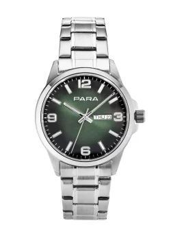 Para-Quartz-Herrenuhr mit Stahlbandgehäuse