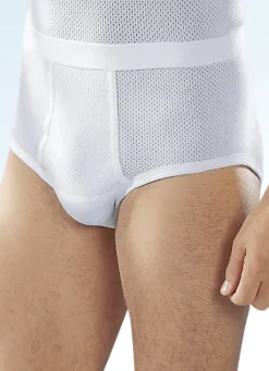 Pfeilring Dreierpack Slips aus Doppelripp mit Eingriff, weiß