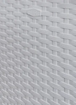 Pflanzkasten in moderner Rattan-Optik