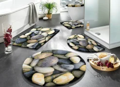 Pflegeleichte Badgarnitur mit Kieselsteinen-Motiv