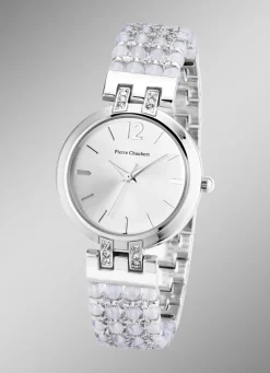 Pierre Chaubert-Quartz-Damenuhr mit Metallgehäuse und Metallband
