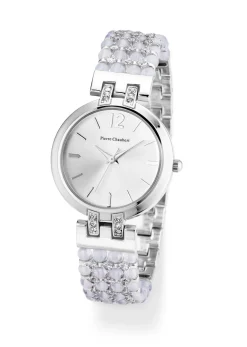 Pierre Chaubert-Quartz-Damenuhr mit Metallgehäuse und Metallband