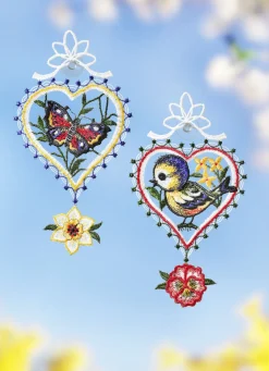 Plauener Spitze Fensterbild, 2er-Set