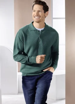 Polopullover mit kurzer Knopfleiste in 3 Farben