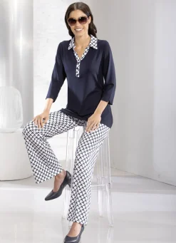 Poloshirt in Knopfzierblende