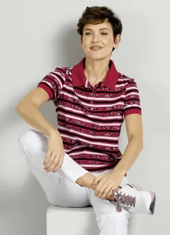 Poloshirt mit gestreiftem Allover-Dessin