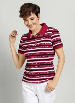 Poloshirt mit gestreiftem Allover-Dessin