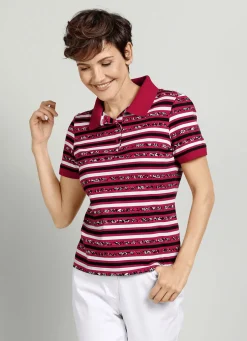 Poloshirt mit gestreiftem Allover-Dessin