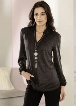 Poloshirt mit Kräuselung im Schulterbereich