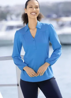 Poloshirt mit kurzer Knopfleiste in 2 Farben