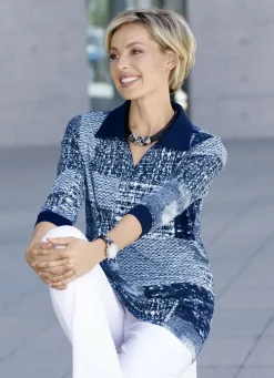 Poloshirt mit 3/4-langen Ärmeln in 3 Farben