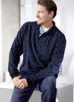 Poloshirt mit Strickkragen