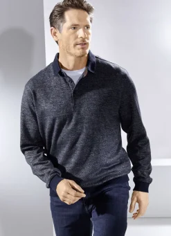 Poloshirt mit Strickkragen