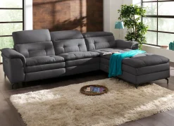 Polsterecke mit verstellbarer Kopfstütze und Ottomane