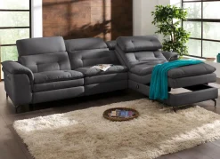 Polsterecke mit verstellbarer Kopfstütze und Ottomane