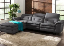 Polsterecke mit verstellbarer Kopfstütze und Ottomane