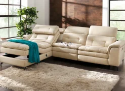 Polsterecke mit verstellbarer Kopfstütze und Ottomane