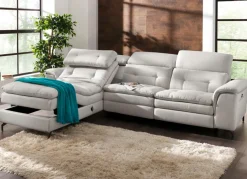 Polsterecke mit verstellbarer Kopfstütze und Ottomane