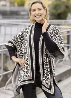 Poncho in Jacquard-Dessin