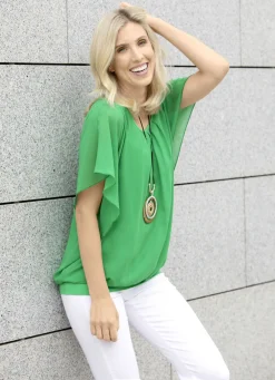 Poncho-Tunika mit eingearbeitetem Top