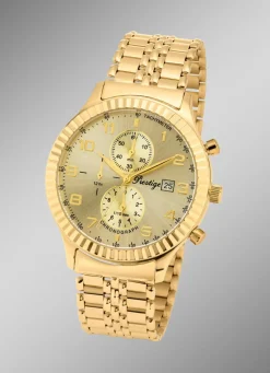 Prestige-Quartz-Chronograph mit Gehäuse und Band aus Gold 585/- fein