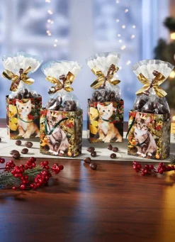 Präsenttüte Herbst-Kätzchen aus Papier, 4er-Set