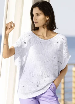 Pulli in quergestricktem Dessin