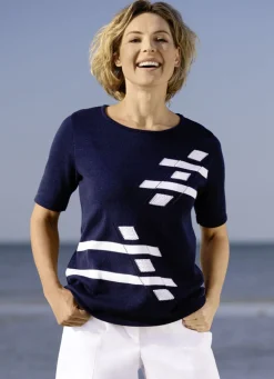 Pulli mit Intarsien-Vorderteil