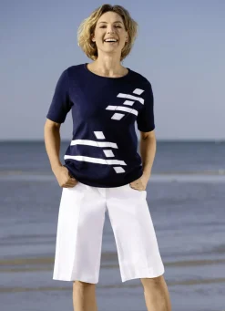 Pulli mit Intarsien-Vorderteil