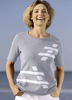 Pulli mit Intarsien-Vorderteil