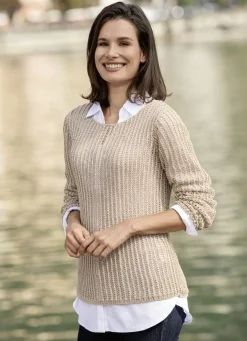 Pullover aus edel glänzendem Bändchengarn