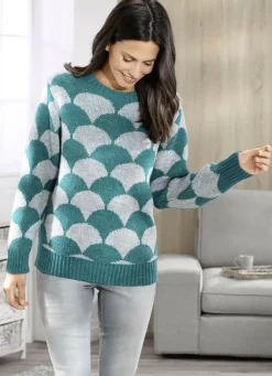 Pullover in flauschigem Jacquard-Dessin