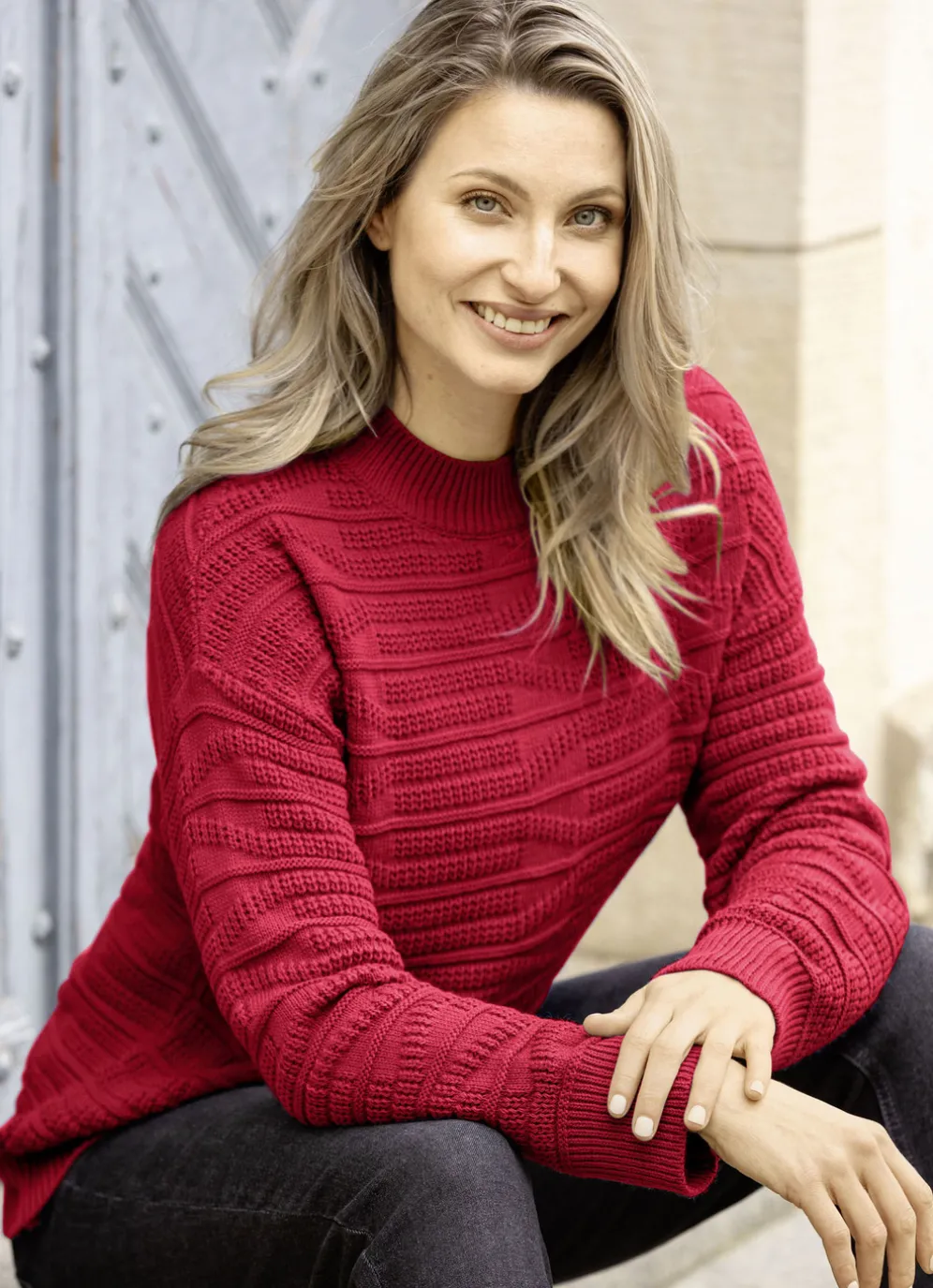 Pullover in Strukturmix