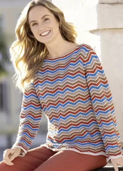 Pullover in Zacken-Ringeldessin