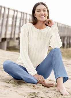 Pullover mit Ajourstreifen