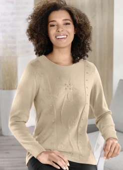 Pullover mit aufwendiger Strukturblüte