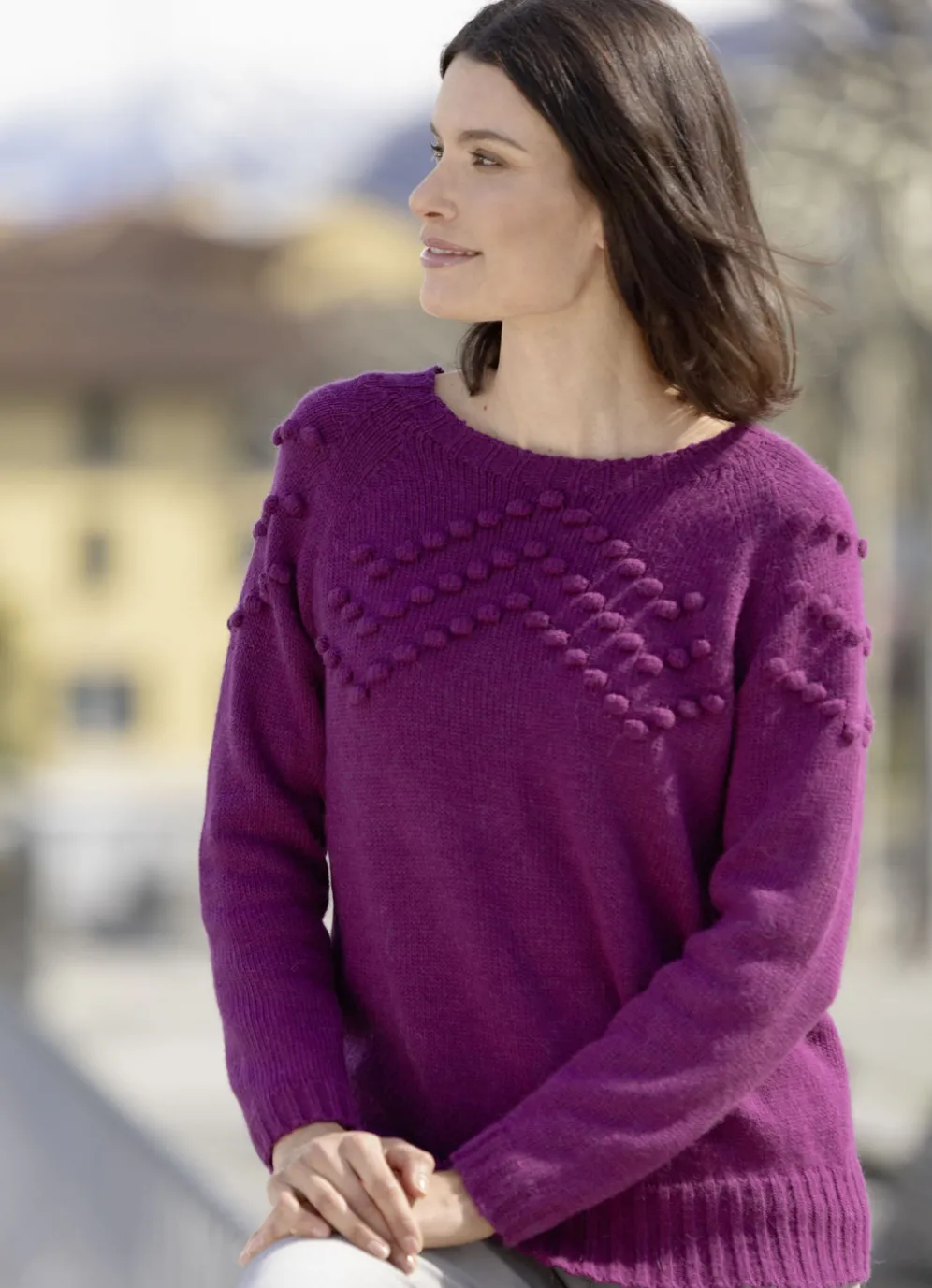 Pullover mit Cloqué-Dessin