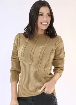 Pullover mit diagonalem Rippensaum