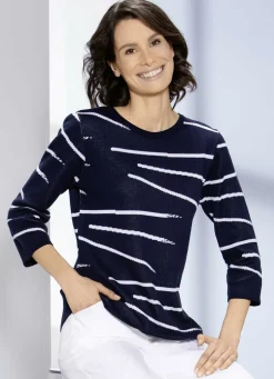 Pullover mit effektvollem Streifendessin