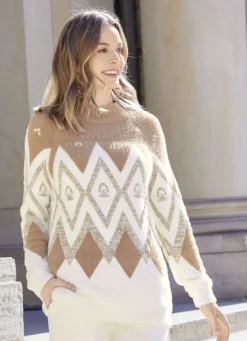 Pullover mit flauschigem Effektgarn