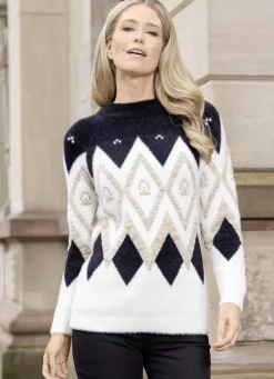 Pullover mit flauschigem Effektgarn